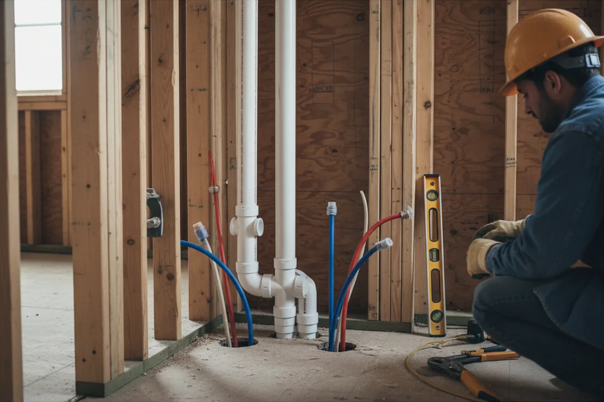 Drain and supply rough-in during Sump Pump Repair in Ardara